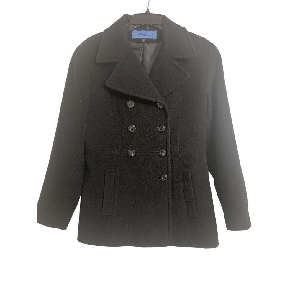 Kenneth Cole Reaction Wool Double Breasted Pea Coat Size 10P